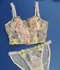 Floral Embroidered French Bra Set for Small Busts with Vibrant Color and Supportive Underwire