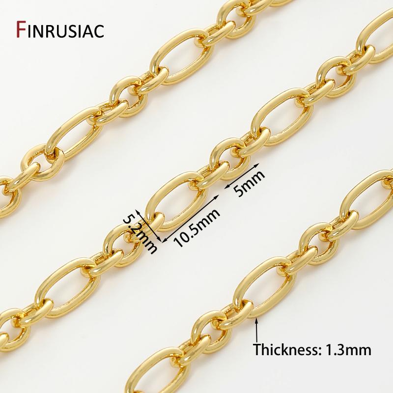 

18K Gold Plated Brass 3:1 Special Chain Figaro Chain,High Quality Metal Chain for DIY Necklace Bracelet Making Accessories 0.5 meter