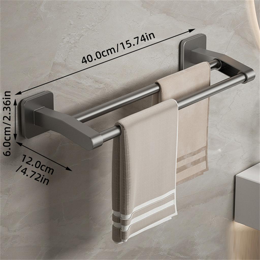 Wall Mounted Towel Rack Bathroom Storage Rack No Drilling Bathroom Horizontal Bar Towel Rack Kitchen Bathroom Accessories