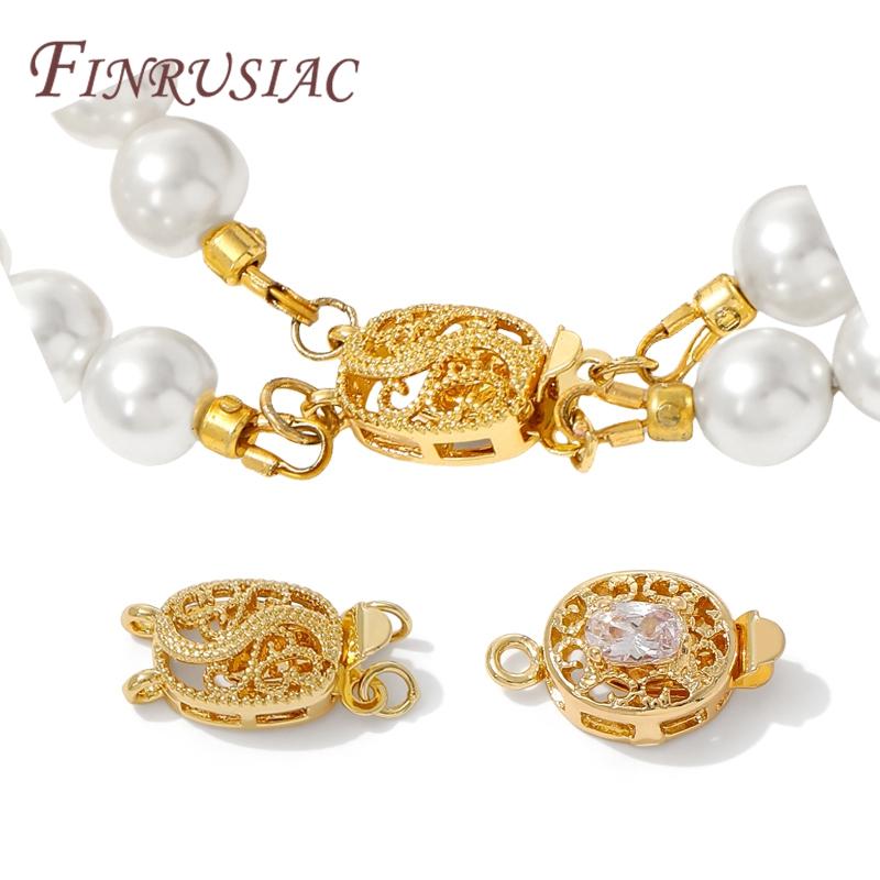 18K Gold Plated Bead Safety Clasp For Bracelets,Locks For Jewelry Making Accessories,Connectors Clasps Fittings