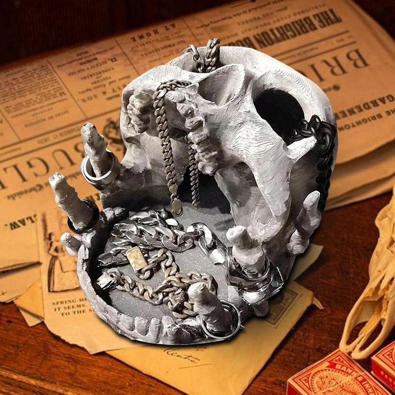 

Jewelry Stash Box Halloween Decor Gothic Large Capacity Skull Shape Key Bowl Jewelry Box Comfortable Organizer Holder for Family China Mainland