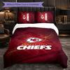 Set Biancheria da Letto in Microfibra con Fantasia Kansas City Chiefs 3 Pezzi Copripiumino Decorativo per Camera da Letto Uso Domestico