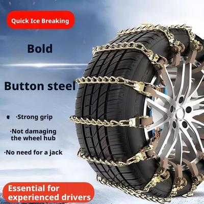 Anti-Skid Manganese Steel Snow Chains Heavy Duty Emergency Tire Chains Easy Install for Car Truck SUV Drivers Winter Essential