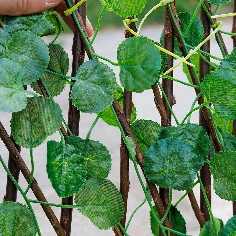 Retractable Grille with Faux Greenery for Balcony or Garden Decoration