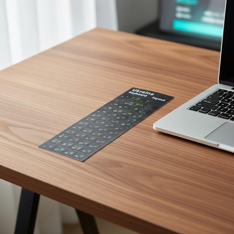 Ukrainian Alphabet Keyboard Stickers Durable Black Layout for Laptop Easy Apply for Typing Learning