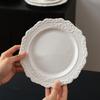 Ceramic Relief Dinner Dishes Household French New Underglazed Colour White Vintage Kitchen Tableware Exquisite Aesthetic Plate