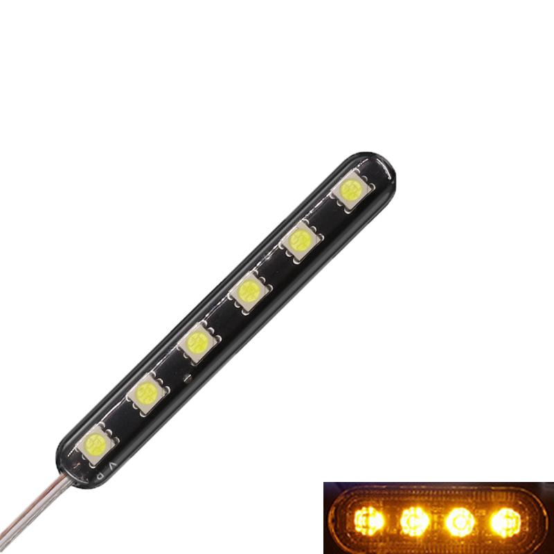 

2Pcs 12V Car Warning Light Motorcycle Strobe Light Strip 6LED Flash Warning Emergency License Lamp Car Moto Accessories