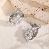 French Retro Leaf Grape Pearl Earrings Women'S High Sense Light Luxury Niche Earrings Fashion Creative Earrings
