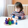Montessori Regenbogenpuppe Holzspielzeug Naturholz Baby Hands-on Bildungsspielzeug Puzzlespiel Regenbogenbaustein Kinderspielzeug