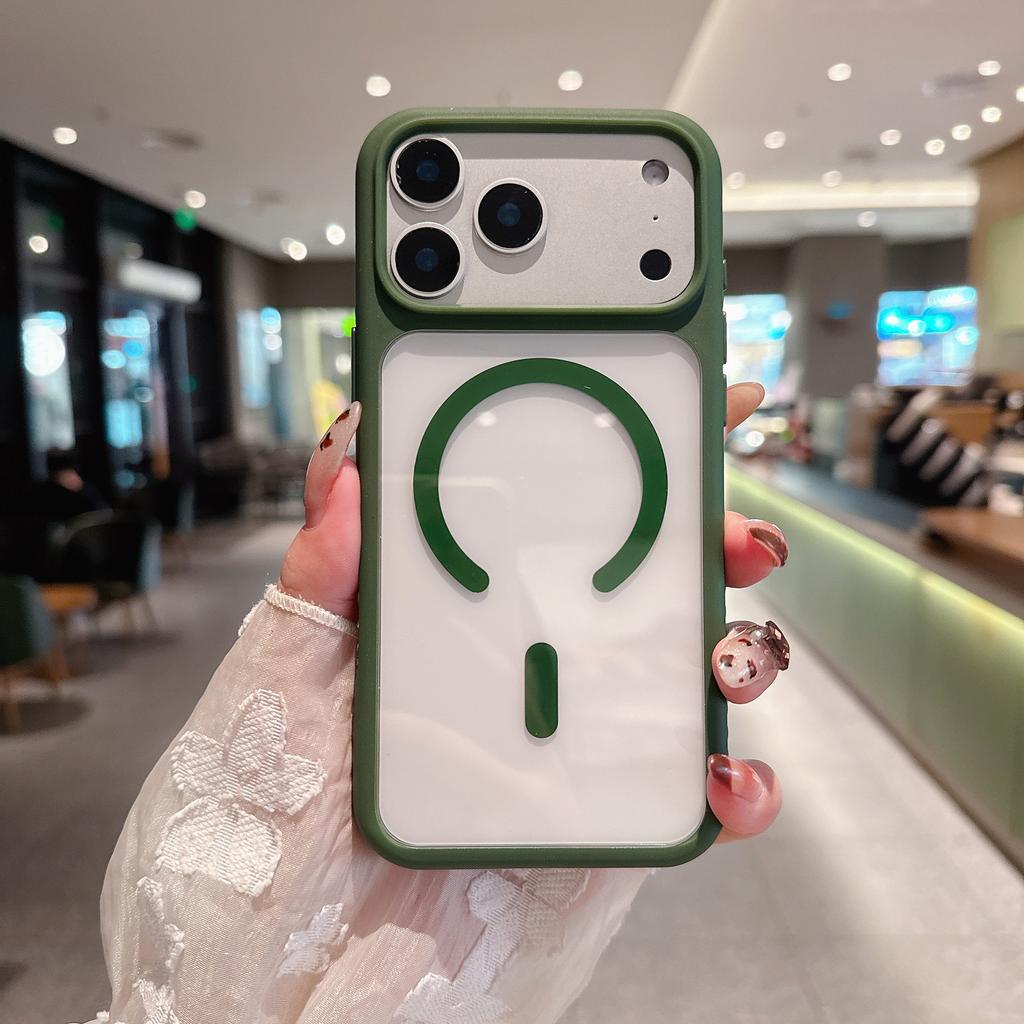 For Apple 17 Pro Max Magnetic Charging Transparent Phone Case N52 Strong Magnetic Ultra-Thin Frosted Edge