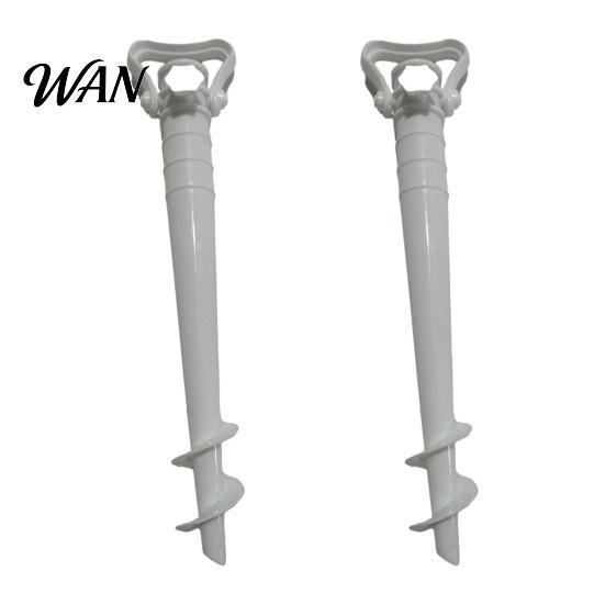Triangular Handle Umbrella Stake 2Pcs Sun Base with Ground Stake, Screw-in Beach Heavy Duty Holder, Windproof Spiral Stand for Outdoor Yard