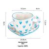 Tazza da Caffè in Ceramica con Piattino - Design Rosa Love Dipinto a Mano