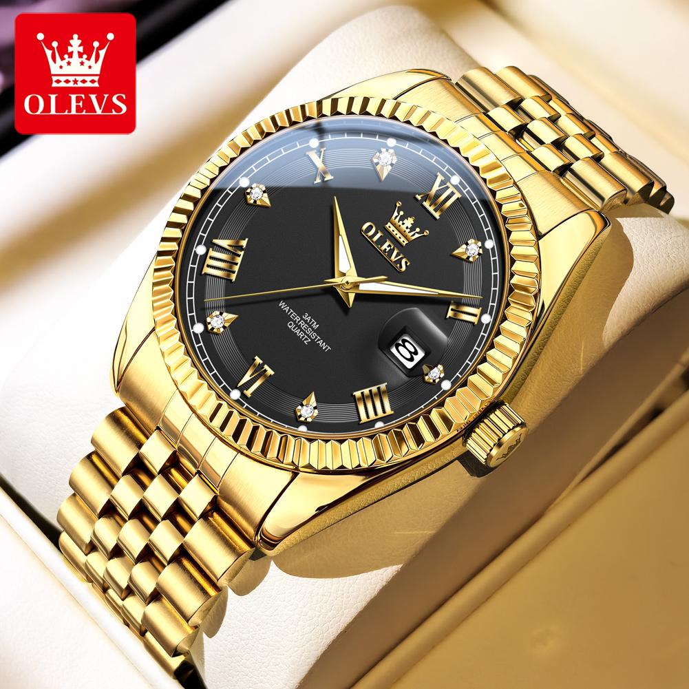 OLEVS 5680 Luxus Herrenuhr Wasserdicht Datum Mode Quarz Uhr für Mann Leuchtend Business Männliche Armbanduhr Echtes Produkt
