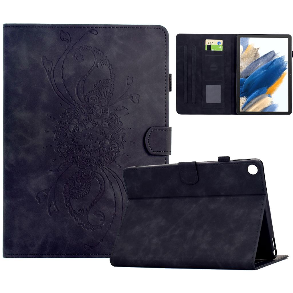 For Samsung Galaxy Tab A8 10.5 (2021) X200/X205 Case Mandala Imprinted Leather Tablet Cover with Card Slots