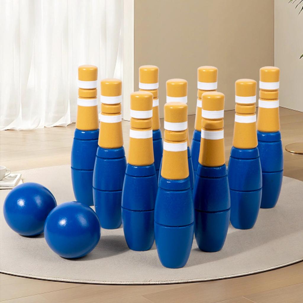 Children's Wooden Bowling Ball Indoor And Outdoor Sports Parent-Child Interactive Ball Toys