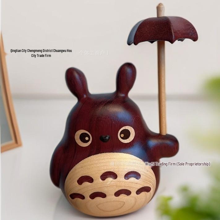 Massivholz Totoro und No-Face Figuren - Niedliche Wohnzimmerdeko und Geschenke