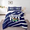 West Bromwich Albion Football Crest Bedding Set (1 Duvet Cover, 2 Pillowcases, Duvet Not Included), Navy White Striped Throstle Art Print