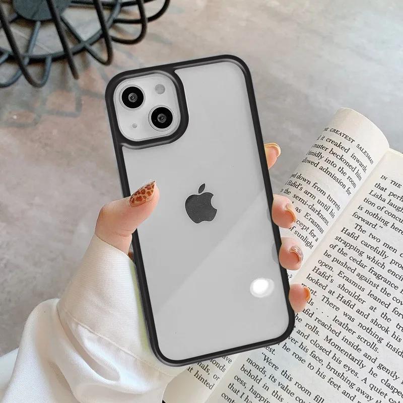 

Конфетный противоударный силиконовый бампер для телефона для iPhone 17 16 15 14 11 12 13 Pro Max XS XR Plus Прозрачная защитная задняя крышка For iPhone15 Pro Max чёрный