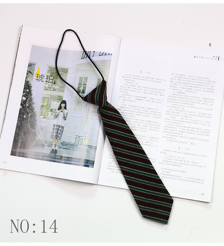 6CM Floral Lazy-tie Rubber Band Neckties For Women College Girls Shirt Uniform Neckwear Korean Style Narrow Knot Free Small Ties