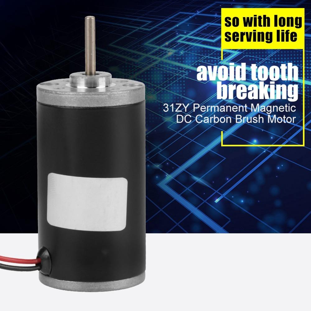 31ZY Carbon Brush Motor 12V Brushed Electric Motor Reversible Reversible Gear Motor DIY Generator