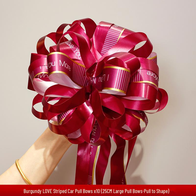 Large Red Wedding Car Pull Bow Decoration - Ribbon for Wedding Pickup and Team Cars