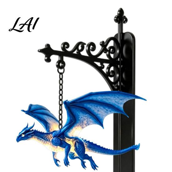Magische Bücherregal Dekoration Fliegende Drachenlampe Warmes Hänge-Nachtlicht Fantasy-Skulptur mit Ständer Lese-Ecke Dekor Einzigartiges Geschenk für