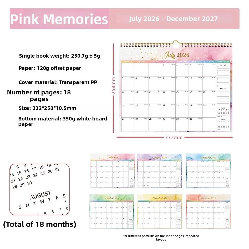 Dual Coil Design 18-Month Calendar Easy Organizing Office Calendar New Wall Calendar  Home Use