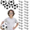24 Peças Óculos Esportivos de Futebol Óculos Divertidos Transparentes de Coração Decoração de Festa Temática de Futebol Óculos para Lembrancinhas de Festa de Futebol