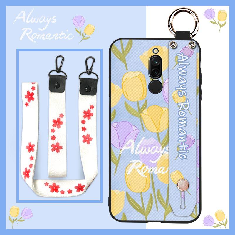 Soft case Lanyard Phone Case For Xiaomi Redmi 8 Ring Anti-dust Wristband Fashion Design Phone Holder Protective Silicone