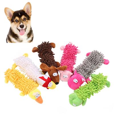 Pet Dog Pig Duck Hippo Shape Plush Doll Interactive Playing Chew