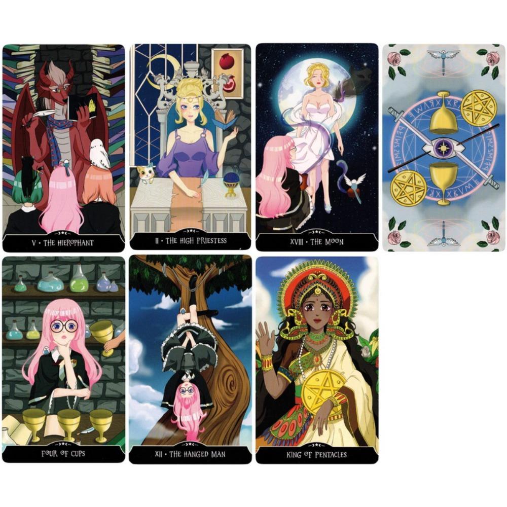 12*7cm Witchling Academy Tarot Deck 78 Pcs Tarot Cards Featuring Whimsical Artwork and Inspiring Insights Based On Rider System