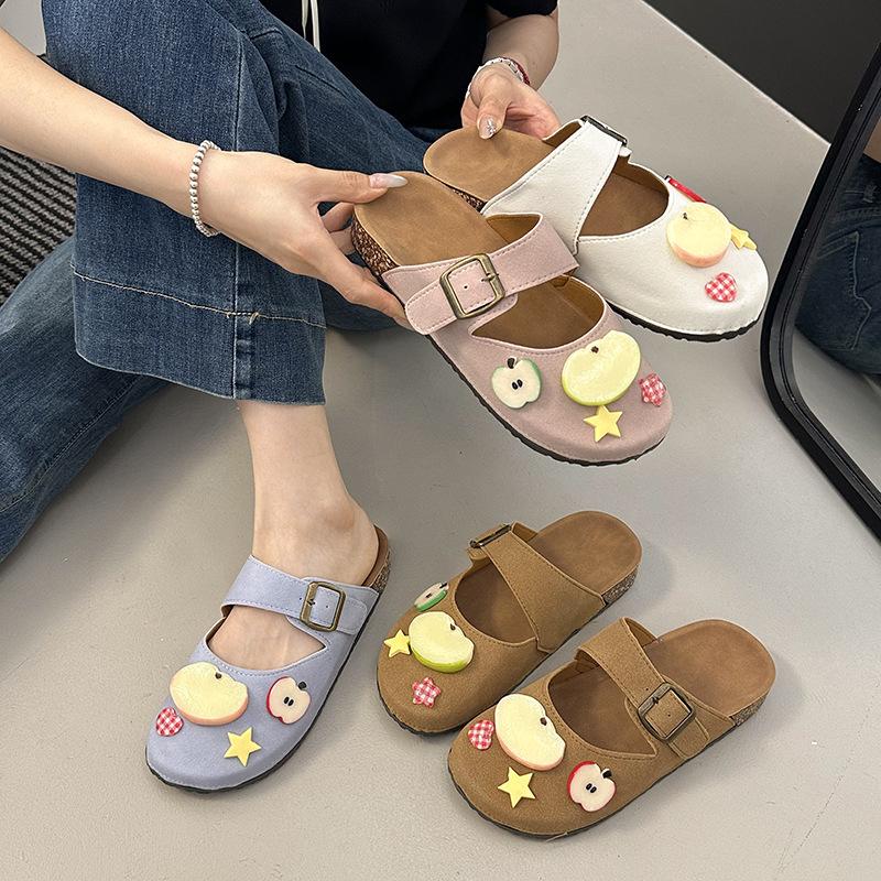 Cute cartoon slippers women's summer new fashion outer wear thick bottom non-slip deodorant one pedal sandals
