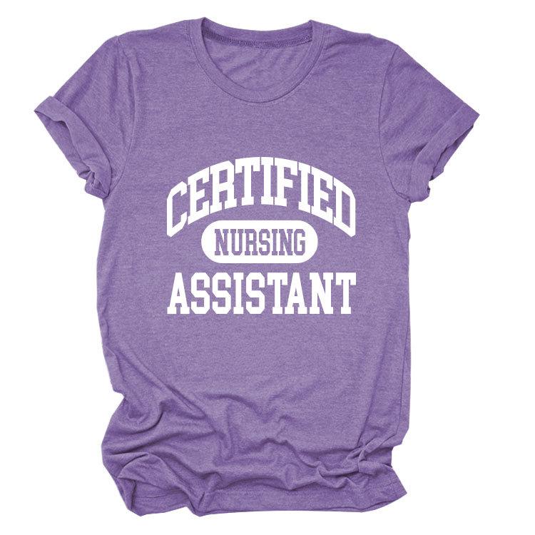 Certified nursing new short-sleeved women's fashion T-shirt large size