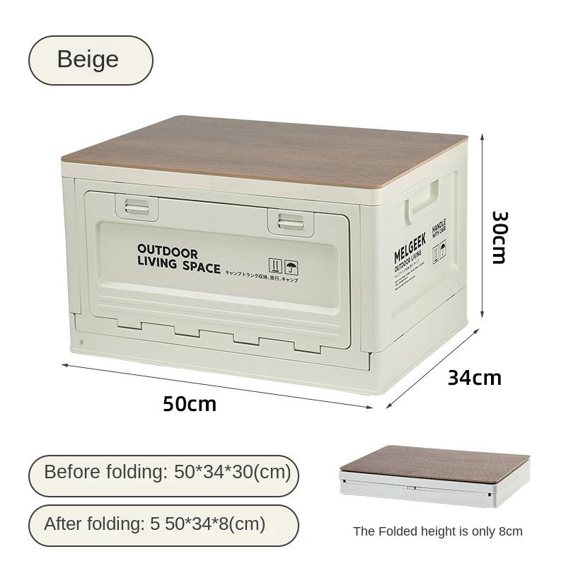 Outdoor Storage Box Camping Folding Box Camping Storage Box Car Trunk Wooden Lid Industrial Wind Storage Box