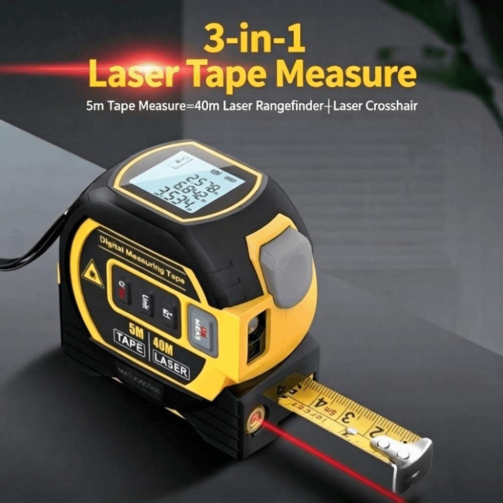 LED Display Laser Tape Measure 3 in 1 Laser Rangefinder Building Construction