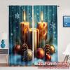 2pcs,Curtains Christmas Candles Pine Cones (3) Pattern Chic Curtains Versatile Polyester Fabric Curtains Art Deco Festive
