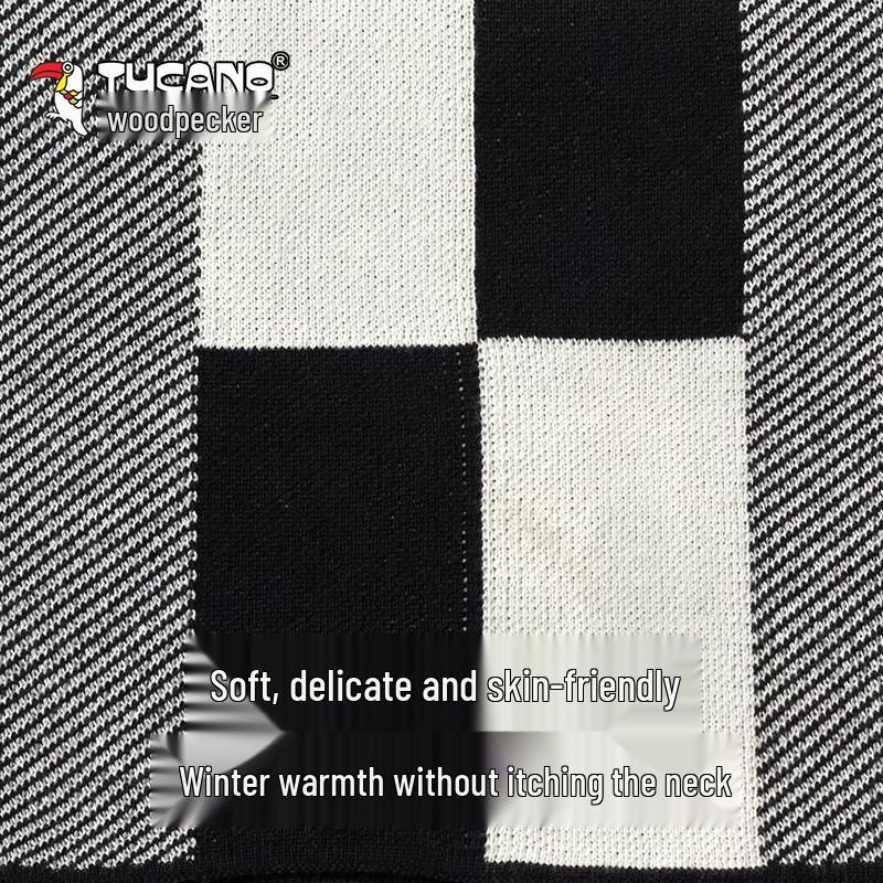 Tucano Men's Classic Plaid Knitted Winter Scarf
