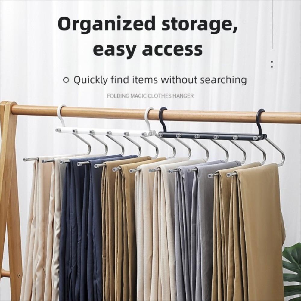 Hanging Hole Space Saving Trouser Hanger Stainless Steel Multifunctional Trouser Rack  Scarf