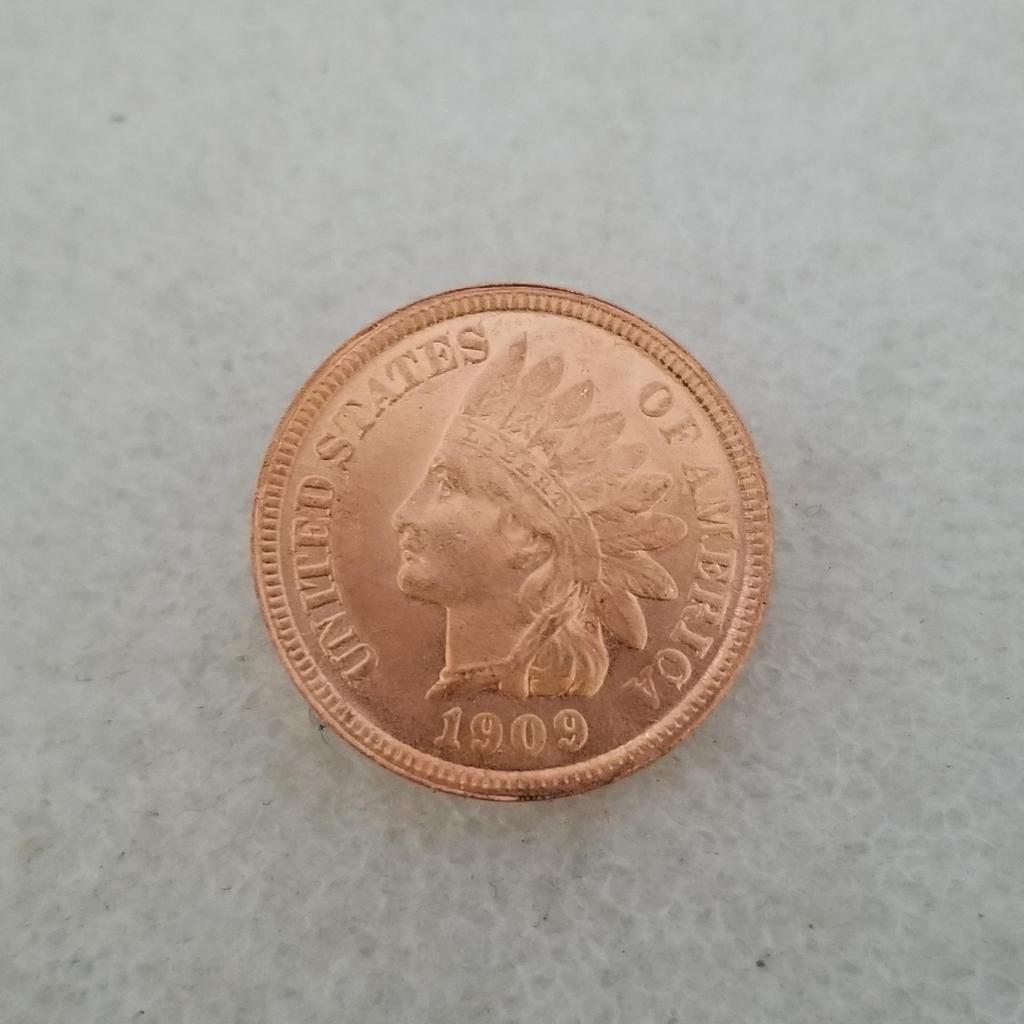 1909 USA Brass Coin: Antique Craftsmanship Silver Dollar Round Collection