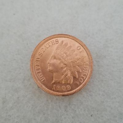 1909 USA Brass Coin: Antique Craftsmanship Silver Dollar Round Collection