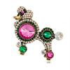 Women Lady Fashion Cartoon Lovely Colorful Dog Puppy Brooch Clothing Accessories
