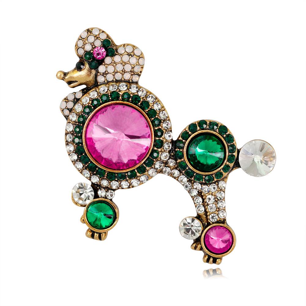 Women Lady Fashion Cartoon Lovely Colorful Dog Puppy Brooch Clothing Accessories