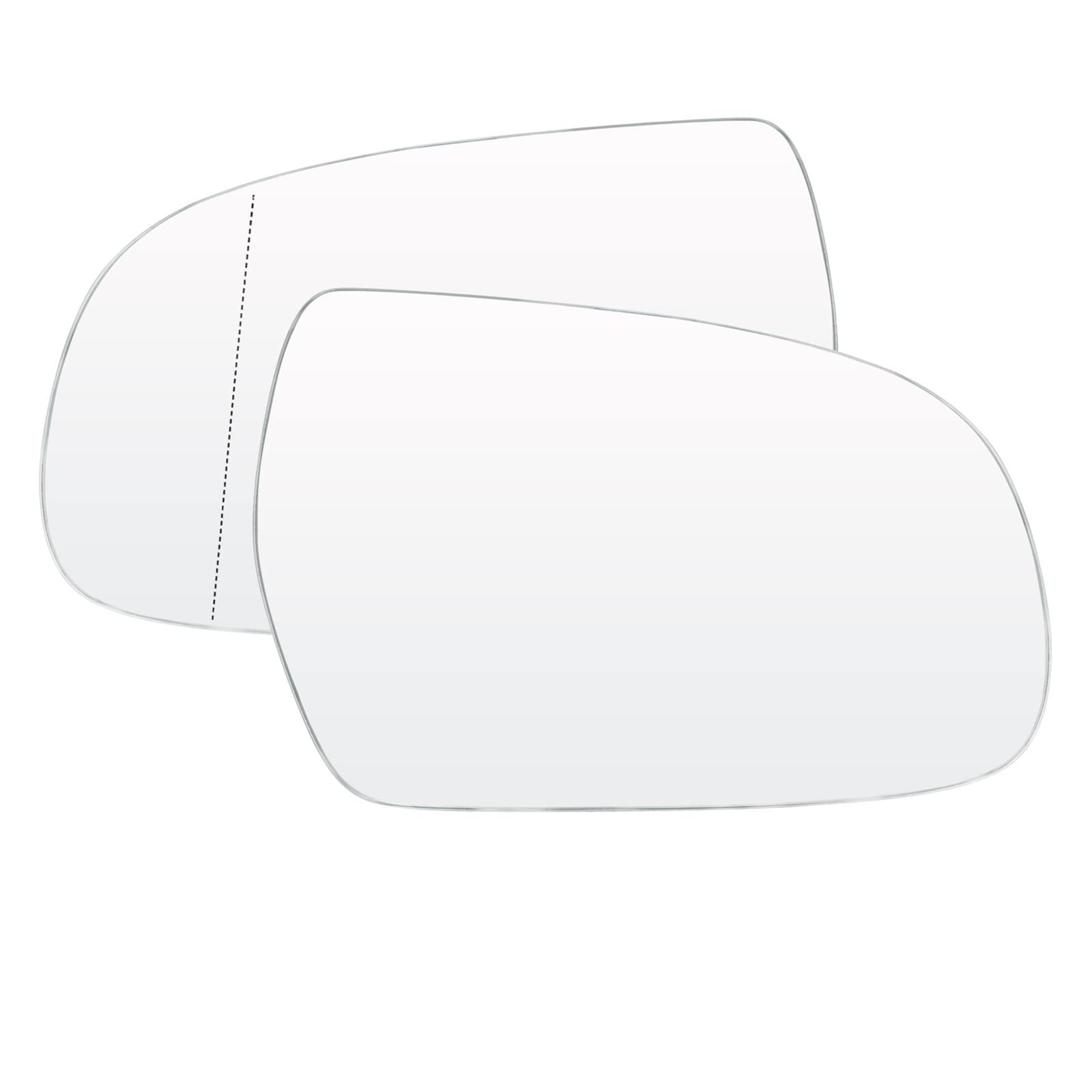 

Heated aspherical rearview glass for driver and passenger sides for