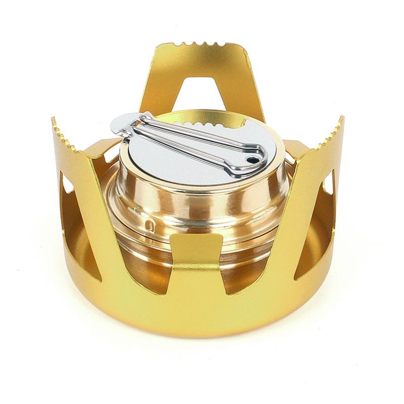 Portable Mini Alcohol Stove Burner Adjustable Firepower Gasoline Stove Aluminum Alloy Bracket Ultralight Brass Camping Stoves