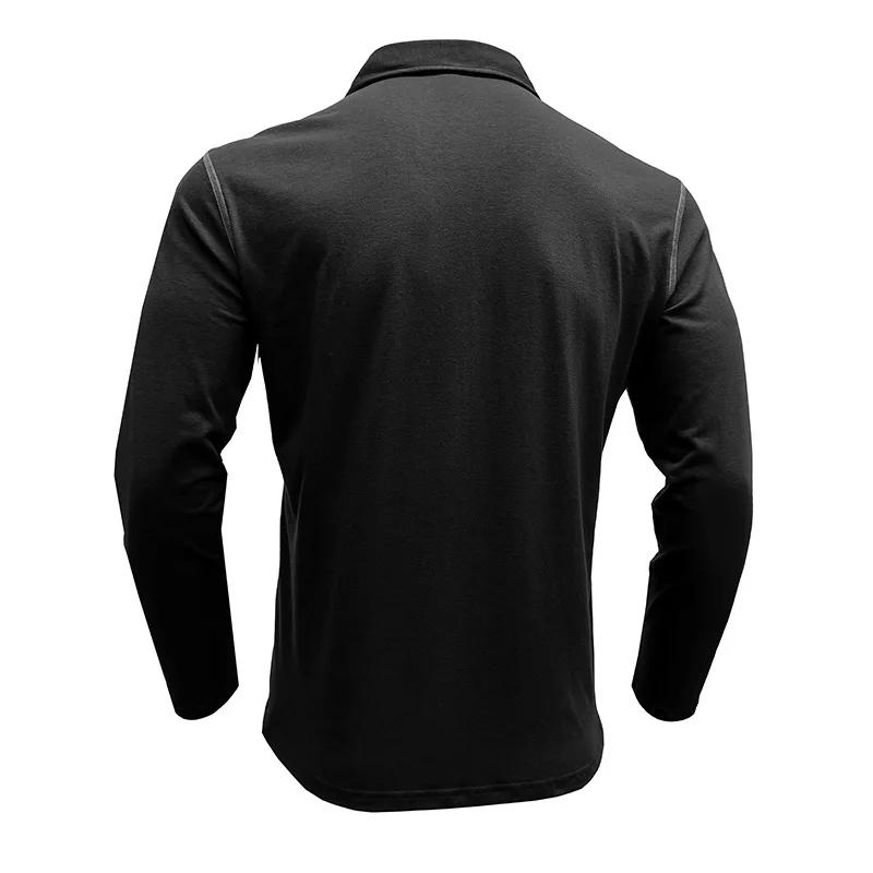Autumn Men'S Casual T Shirts Breathable Long Sleeve Polo Shirt Mens Lapel T-Shirt American Color-Blocking Tops Tee