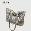 Ladies Tote Bag Diamond Embroidered Thread Cotton Padded Clothes Bag Large Capacity Shoulder Bag