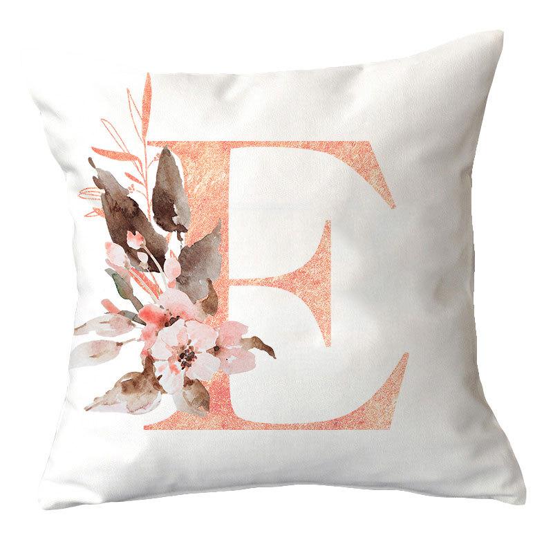 Ins Nordic Pillowcase Pink Letter Cushion Pillowcase Car Sofa Waist Home Furnishing
