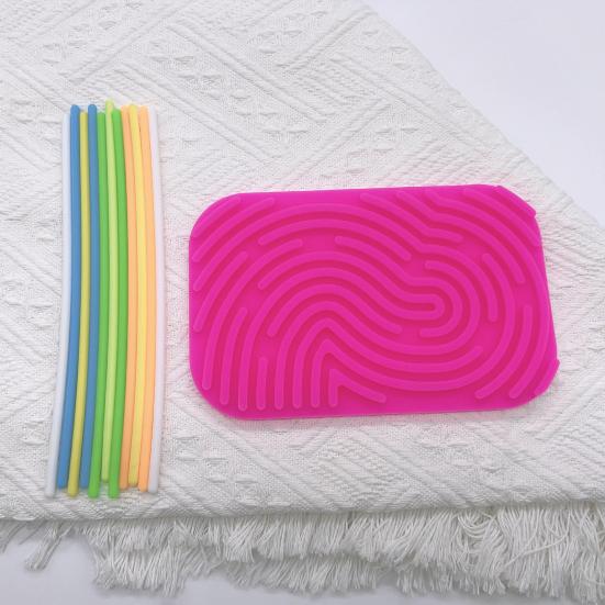 Love Heart Sensory Activity Board Stress Relief Silicone Strip Fidget Toy Fine Motor Skills Kids Adults Oval Educational Busy Board