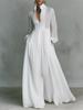 2026 European & American Fashion Slimming A-line Long Sleeve Dress - Elegant Vacation Style