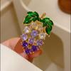 Broches de Uva Doces Brilhantes Para Mulheres Unisex Elegantes Acessórios de Corsage para Roupas Joias Versáteis para Festa Presentes para Amigos